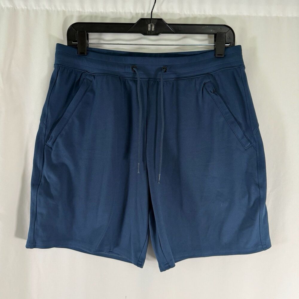 Gilly Hicks Go Charge Shorts Womens Medium Blue Drawstring Pull On 7" Inseam